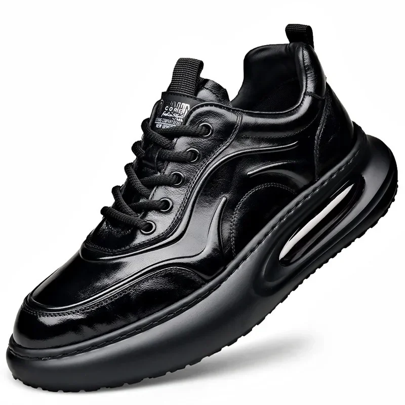 Retro Luxury Genuine Leather Platform Shoes for Men Autumn Soft-soled Men's Casual Sneakers Fashion Sports Sapatos Para Hombre