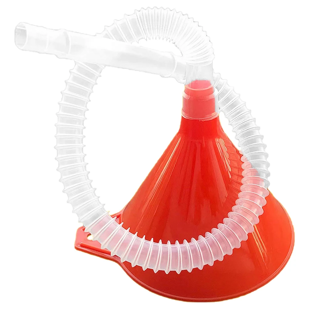 

2pcs Plastic Gasoline Funnel 130mm Red Flexible Tube for Cars Motorcycles Oil Change Transmission Fluid Household Use