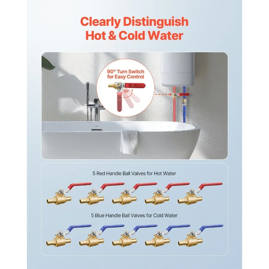 صمام كروي PEX 10 قطع 1 2 في صمام كروي نحاسي PEX صمام كروي نحاسي كامل المنفذ