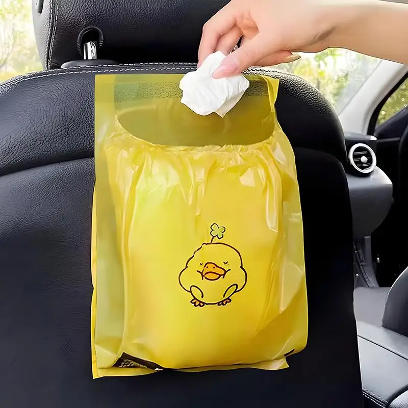 New Adhesive Car Trash Bag Disposable Car Interior Hanging Multi-Functional Clean Bag Small Plastic Bag Car Garbage Bin