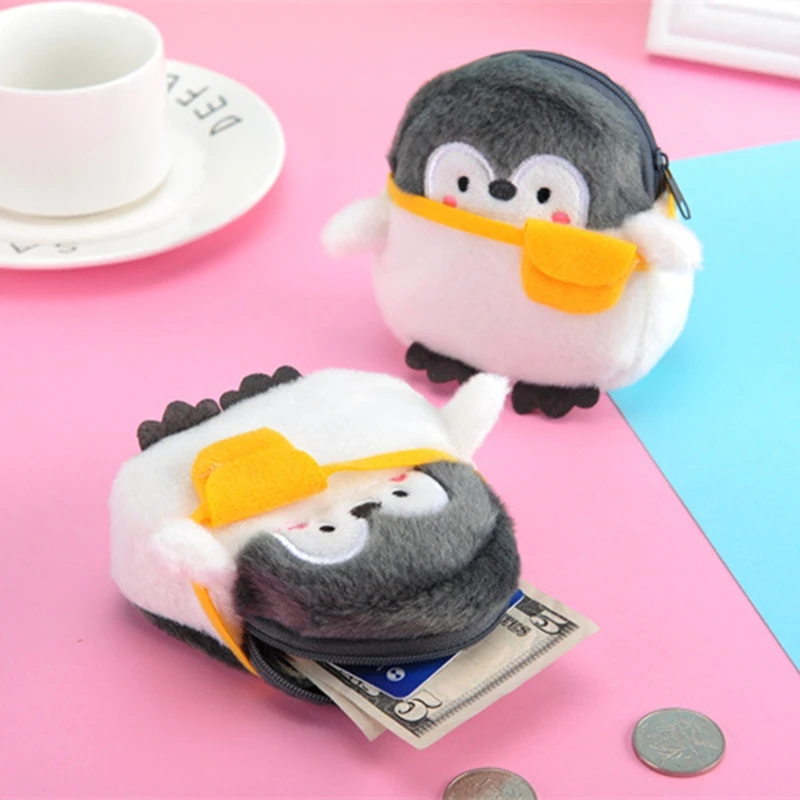 Cartoon Pluche Portemonnees Dier Vorm Mini Portemonnee Leuke Pinguïn Portemonnee Creative Mooie Pluche Portemonnee Vrouwen Tas Accessoires