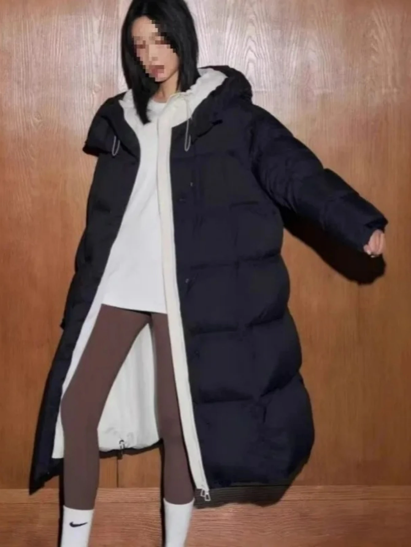 

Утепленное длинное зимнее пальто женское повседневное с капюшоном, оверсайз, до колен, из хлопка, теплая куртка из полиэстера, с длинными рукавами, на молнии