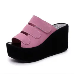 Kapcie na platformie damskie buty letnie Peep Toe sandały moda kobiece sandały na platformie Outdoor japonki na co dzień Sandalias De Mujer