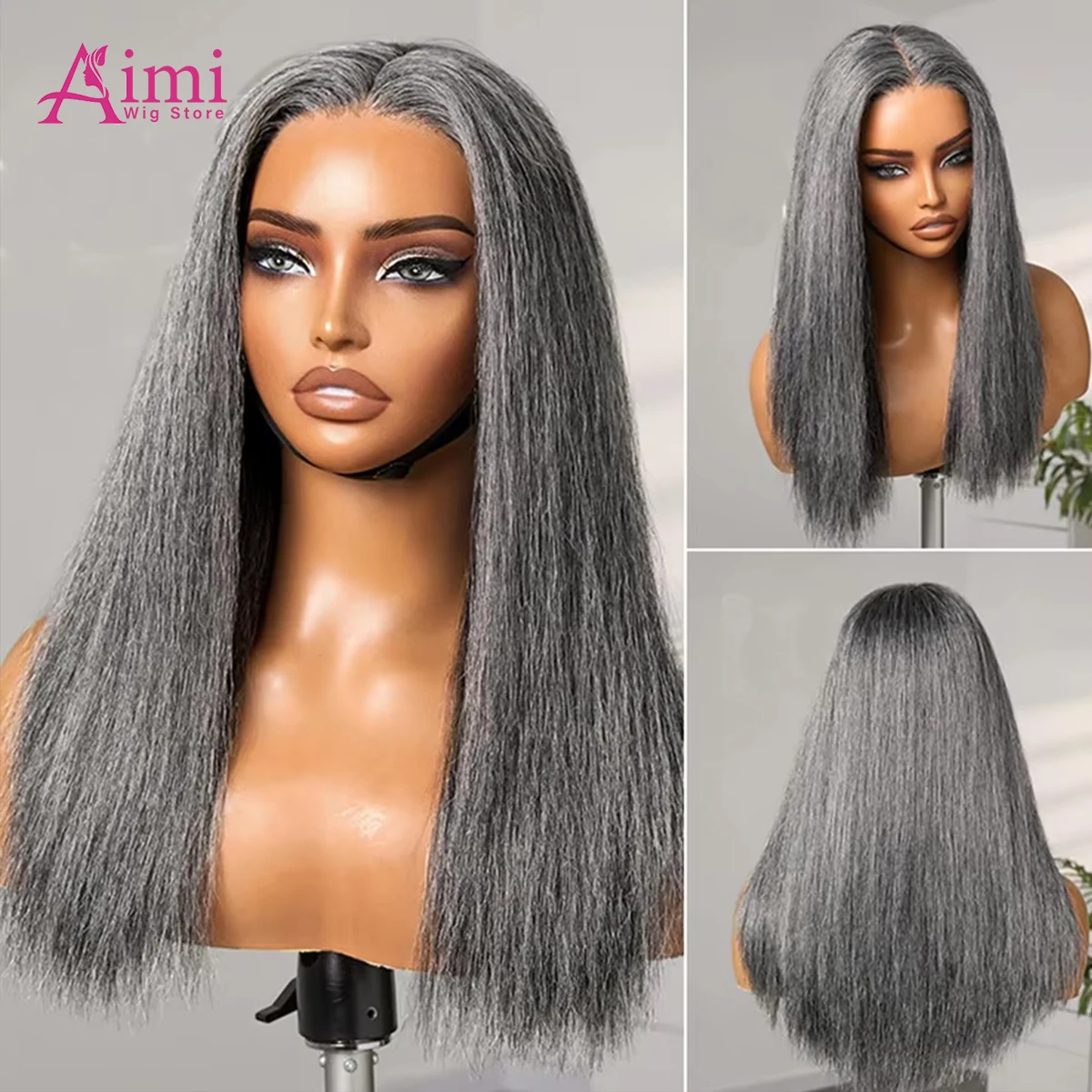 Parrucca diritta per capelli umani con sale e pepe a densità 200 30 32 pollici 13x4 HD parrucca colorata frontale in pizzo trasparente pre pizzicata per le donne