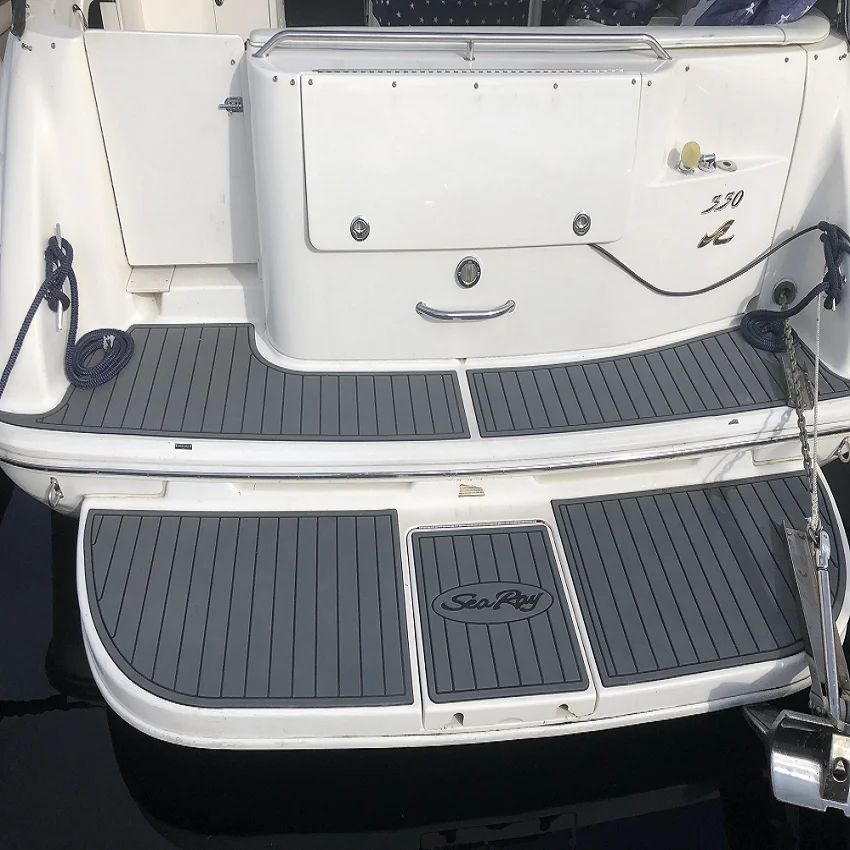 

2001 Sea Ray 290 BR Плавательная платформа Кокпит Pad Лодка EVA Пена из тикового дерева Напольный коврик SeaDek Gatorstep Style Самоклеящийся V319 C46M
