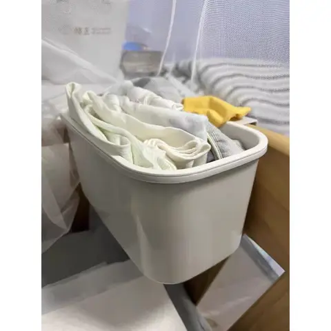 बड़ी क्षमता वाली बेडसाइड हैंगिंग बास्केट, छिद्रण की आवश्यकता नहीं, शेल्फ, पालना भंडारण, बेबी डायपर बाड़, टेबल बॉक्स, बेडसाइड हैंगिंग बास्केट 8 best sales लटकती टोकरी भंडारण - №2