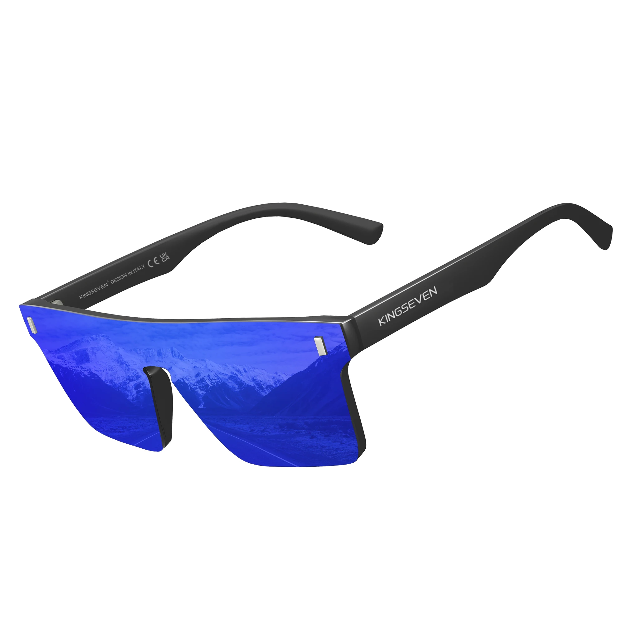 KINGSEVEN Neue Mode-Design frauen Gläser Randlose Sonnenbrille Großen Rahmen Polarisierte Männer Retro Sonnenbrille – Detail 4