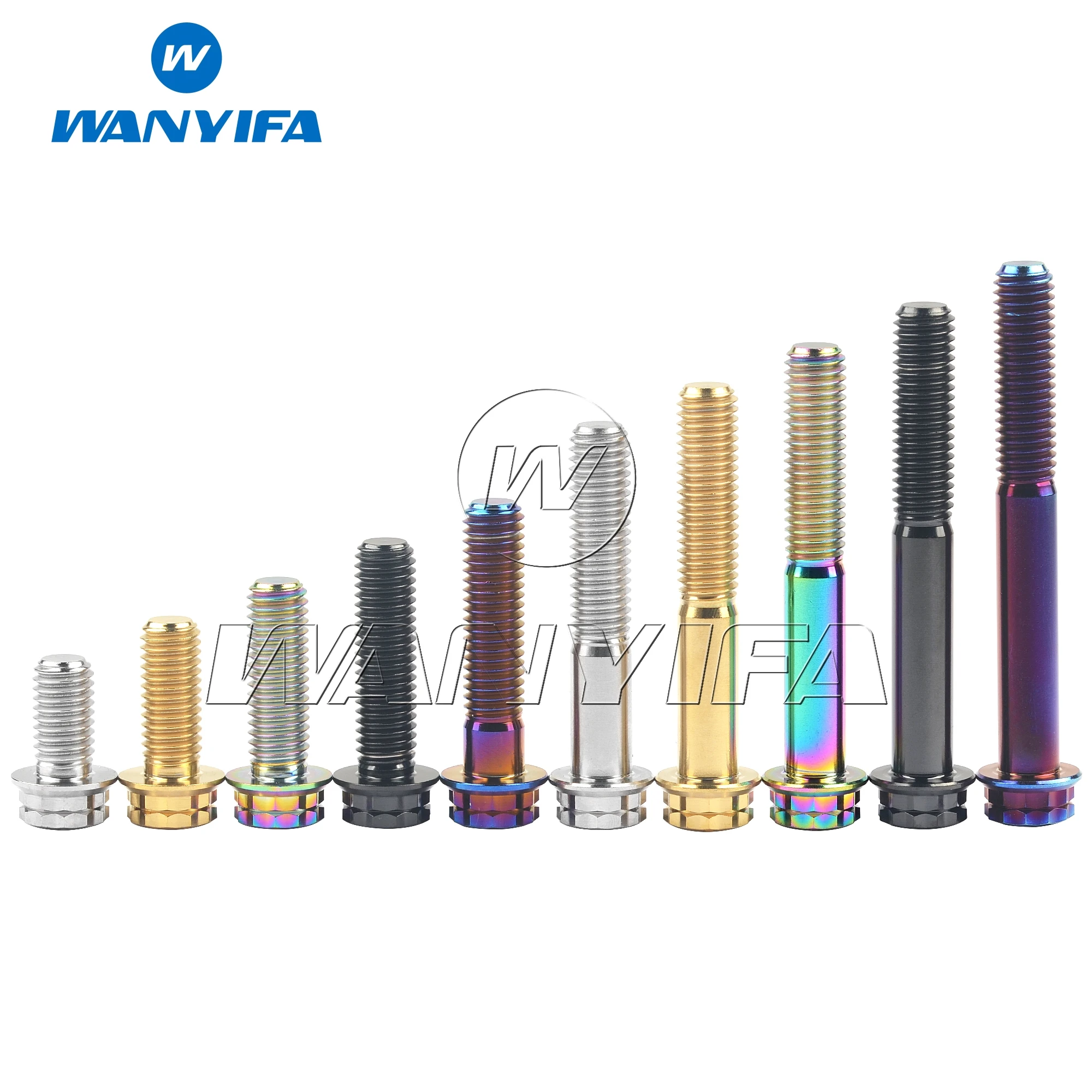 Wanyifa Titanium Bolt M8x15/20/25/30/35/40/45/50/55/60/65/80mm Flange 12Points Torx T40 Head Screws for Motorcycle Refitted