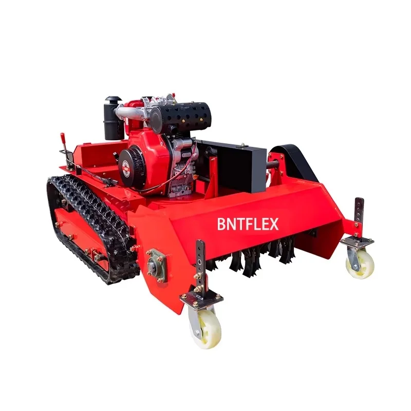 Professional 16 Horsepower Diesel Engine 80cm Width Remote Control Robot Crawler Lawn Mower Farm Home Rubber Making Machinery