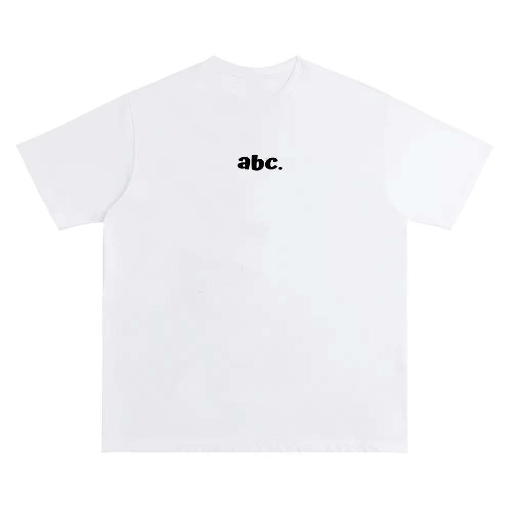 

motorcycle 2025 Retro Trend ABC Alphabet Printed T-Shirt Women's Summer Fashion Retro Casual Crew Neck Cotton Loose Casual Top
