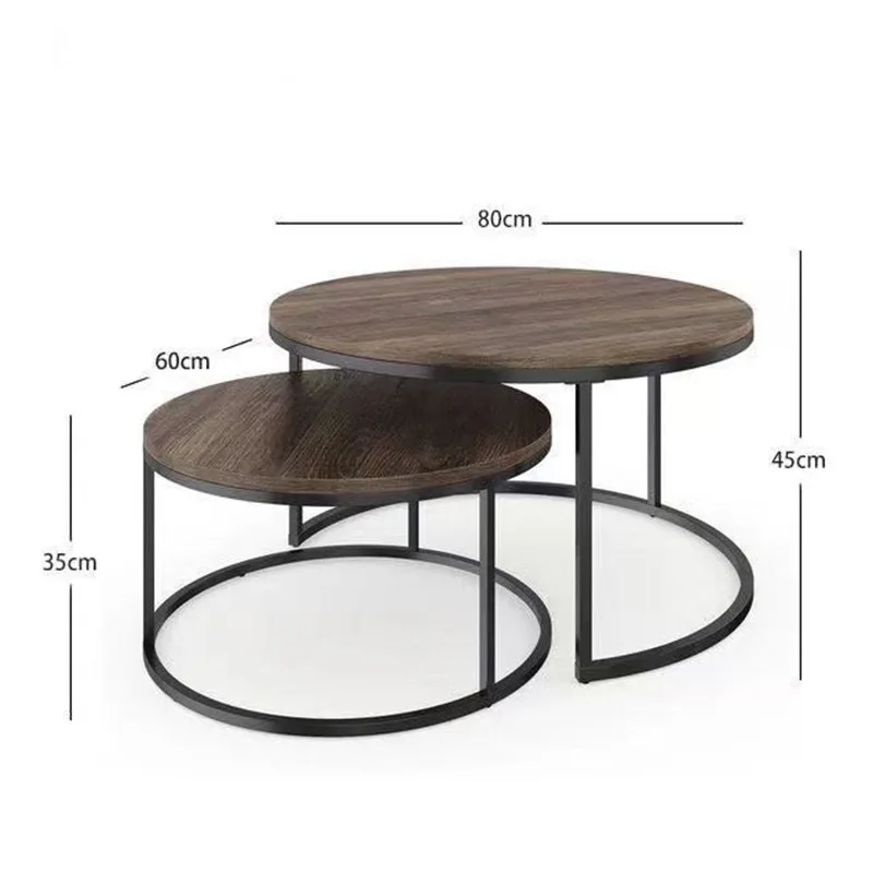 und Kind Holz rund, Tellerkombination, Couchtisch Handwerker High Art, Gefühl mobiler antiker Stil, brauner Couchtisch