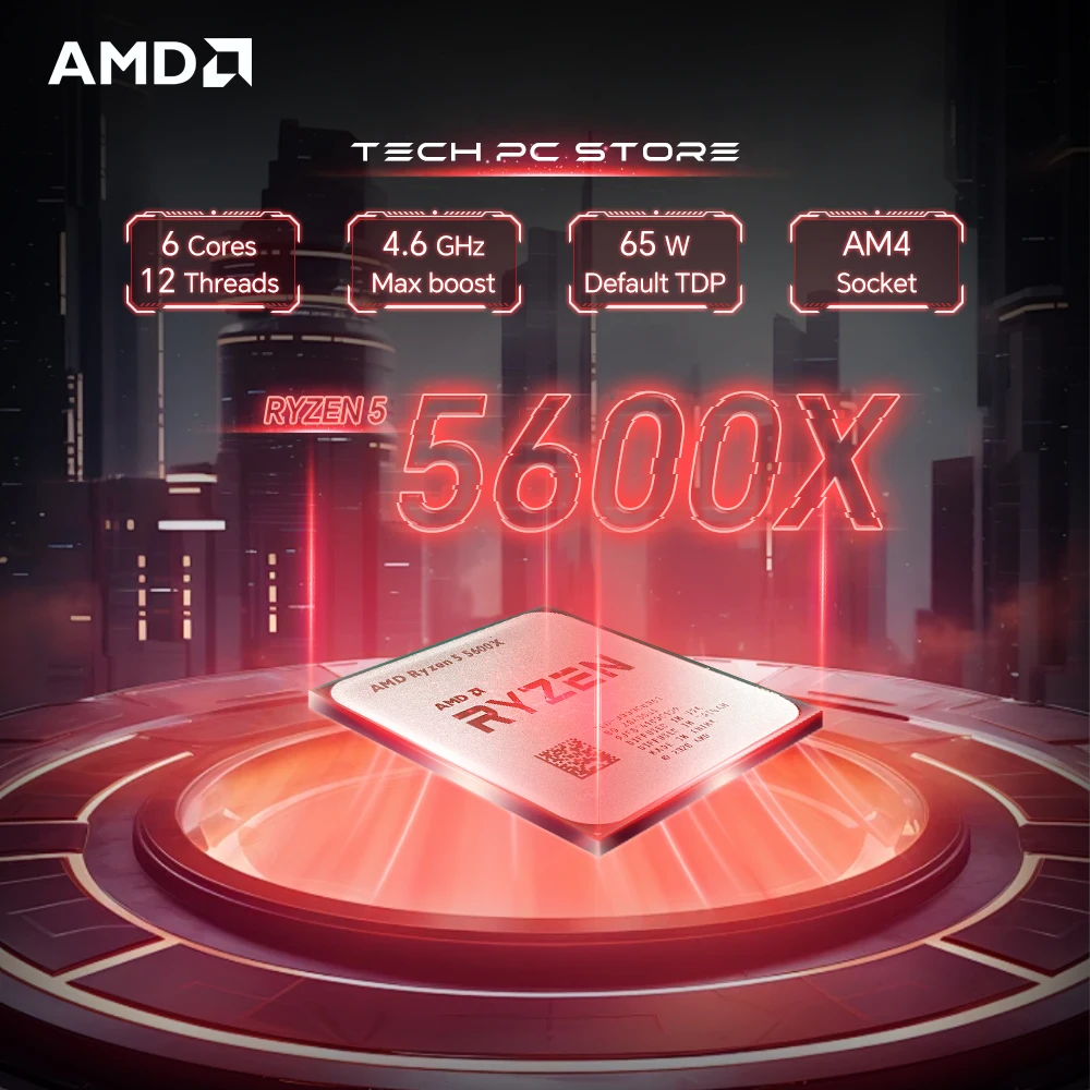 معالج الألعاب AMD Ryzen 5 5600X L3=32M 3.7 جيجا هرتز 6-Core 12-Thread R5 5600X 65W 7NM DDR4 مقبس AM4 بدون مروحة