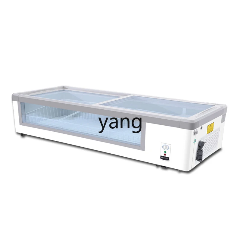 

YJQ countertop desktop refrigerated fresh-keeping cabinet desktop horizontal glass display small commercial freezer