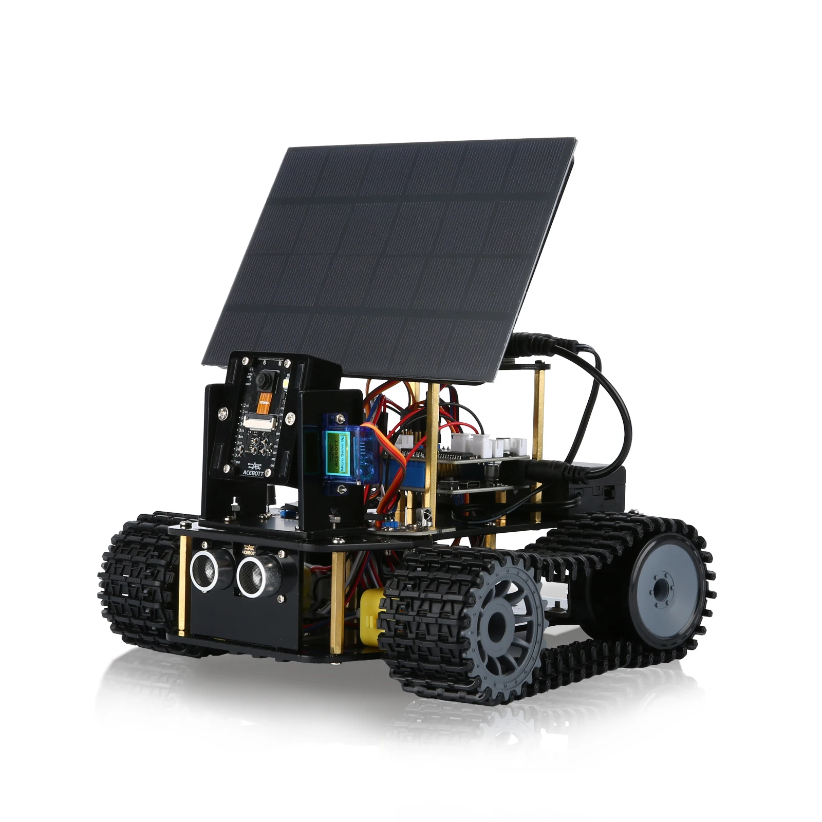 ACBEBOTT Solar Powered ESP32 Robot Car with WiFi Camera IoT Control and Tracked Drive Educational Kit for Arduino