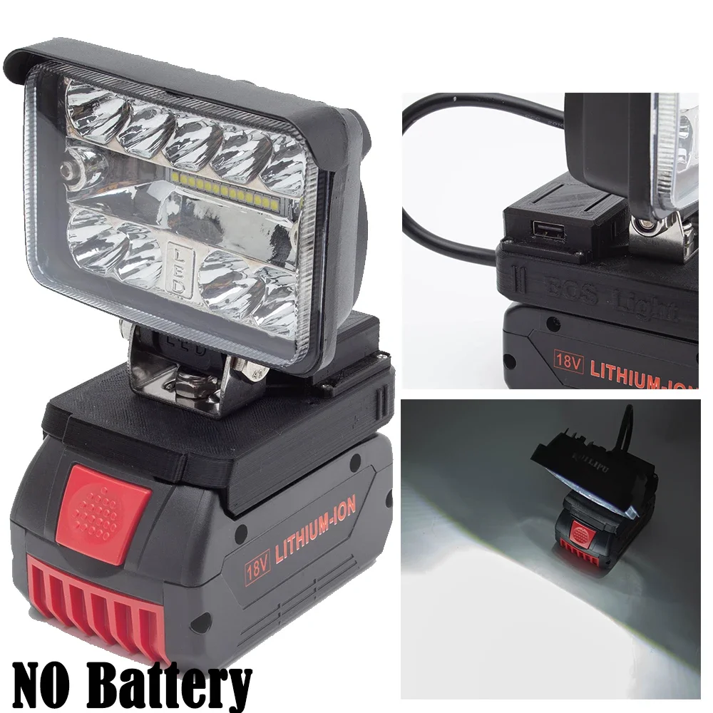 LED Work Light For Bosch 18V Lithium Battery w/USB Output Wireless Rechargeable Emergency Lights (Not include battery)