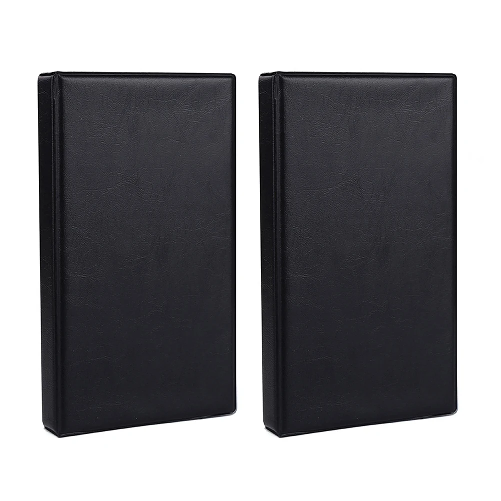 2pcs Pvc Business Card Holder Storage Book 120 Cards Transparent Pages Frame Bound Organizer For Office Gift Stamp Photo