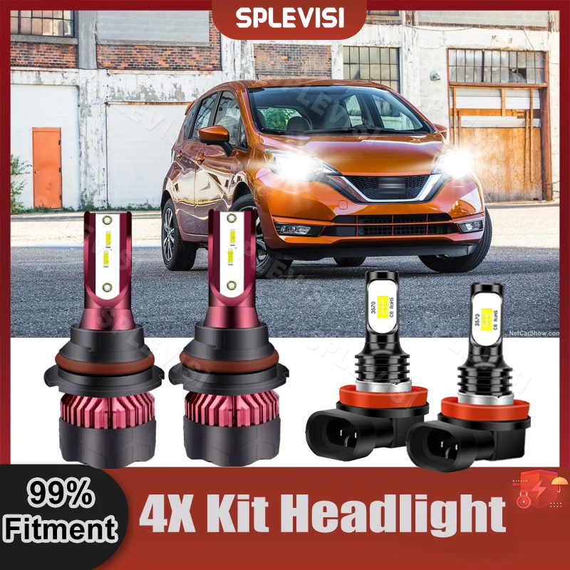 Super Bright LED Headlight High Low Beam Foglamp For Nissan Versa Note 2014 2015 2016 2017 2018 2019 28000LM Car Light Bulbs