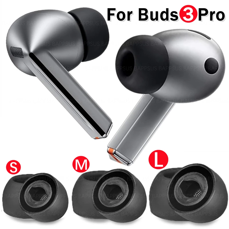 1-3 Paar für Samsung Galaxy Buds 3 Pro Anti-Drop-Ohrstöpsel Silikon-Ohrstöpsel Ersatzkappen Schwamm-Ohrstöpsel für Buds3Pro S/M/L