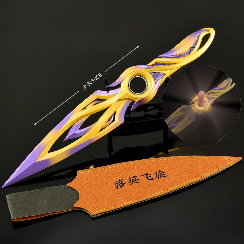 Agents Valorant violet Mystbloom Kunai Ninja, modèle d'arme de mêlée, jeu en métal, épées de samouraï, accessoires, jouets d'ornements, cadeaux, 22CM