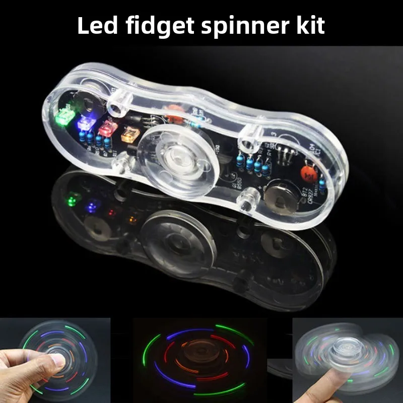 LED Light Up Fidget Spinner DIY Kit Electronic Hand Spinner with Display Text Pattern