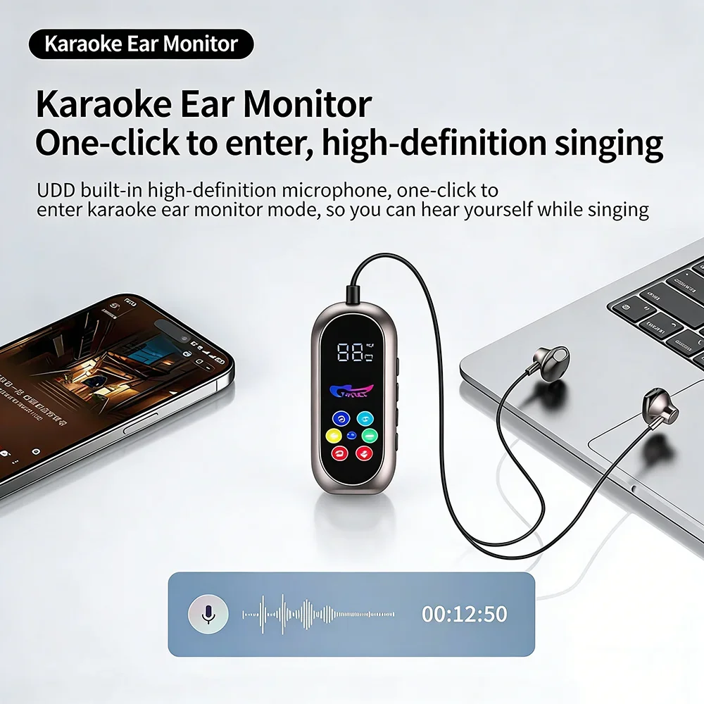 KEBIDUMEI Clip-on Earphones Bluetooth 5.4 Headphones Gaming Headsets TWS Wireless Earbuds Support TF Card K Song Monitor Mode image 3