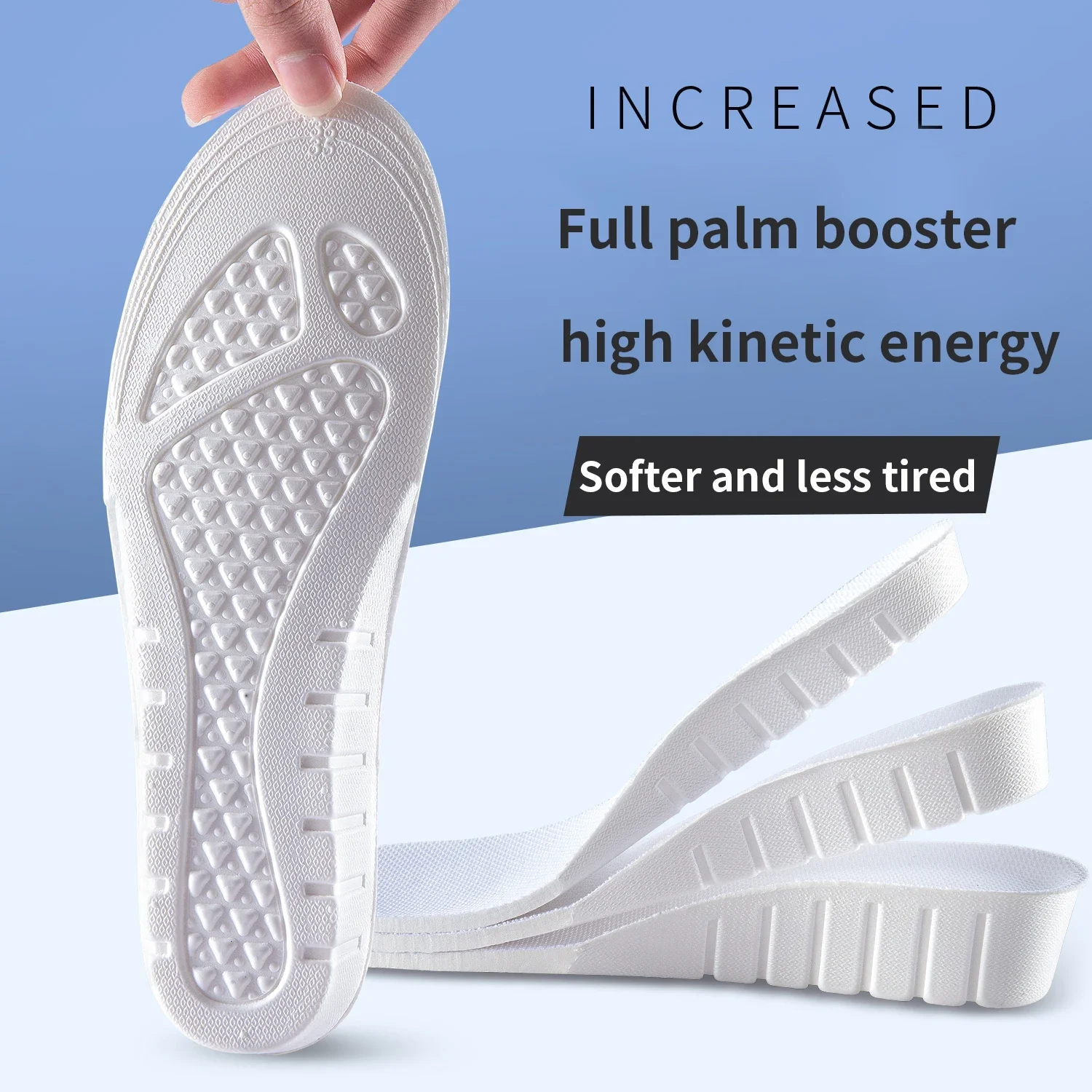 2024 Invisiable Height Increase Insoles for Feet Breathable Elevator Height Increase Templates Insoles for Women Men Shoes Pads