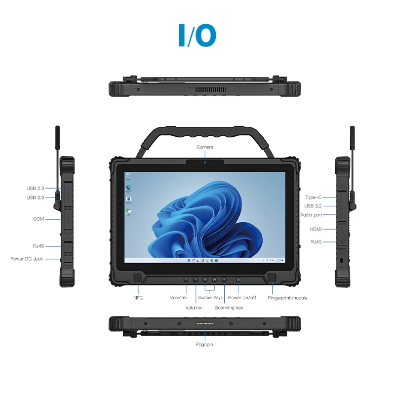 14 Inch Windows 11 Pro 16+256GB Industrial Rugged Tablet Pc Waterproof Rugged Tablet