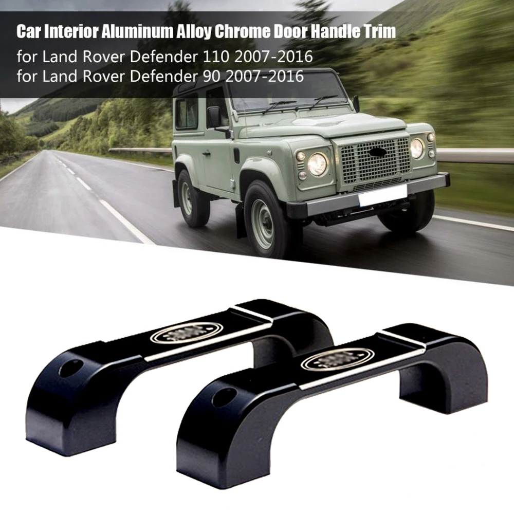 Car Interior Aluminum Alloy black Door Handle Trim for Land Rover Defender 110 90 2008 2009 2010 2011 2012 2013 2014 2015 2016