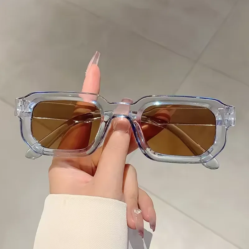 Nieuwe Mannen Vintage Rechthoek Frame Zonnebril Mode Retro Zonnebril Luxe Merk Design Bril UV400 Brillen Vrouwen Bril