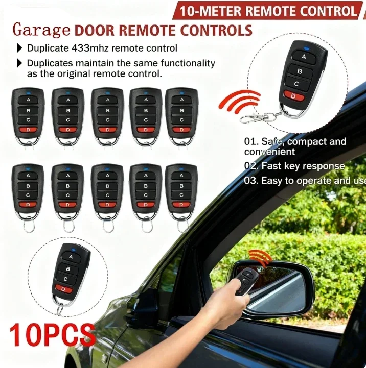 1/5/50 Pezzi Telecomando Wireless RF 433MHz per Copia Codice, Duplicatore per Cancelli e Porte da Garage, Apriporta Remoto 433 MHz