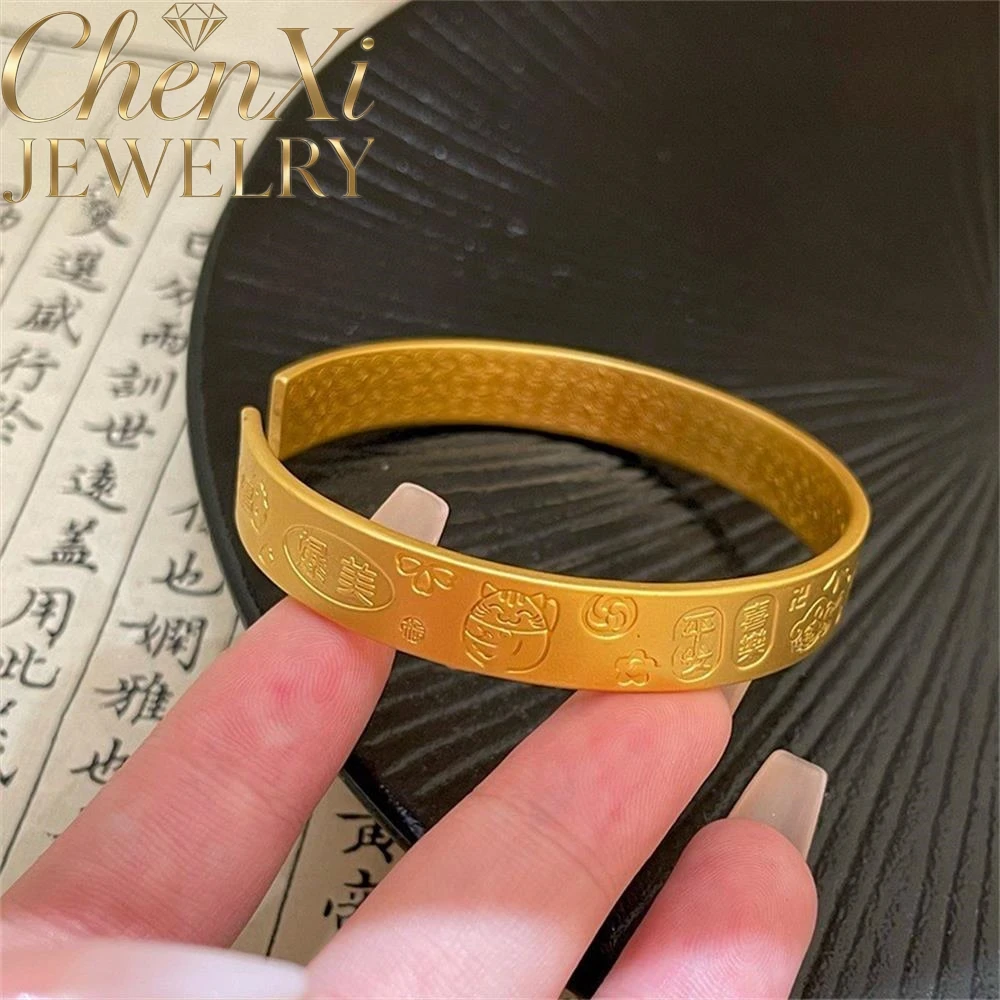 High-End Sand Gold Maneki Neko Bracelet Luxury Quality Fashion Fine Jewelry Exquisite Elegant Popular Best Charms Gift Young