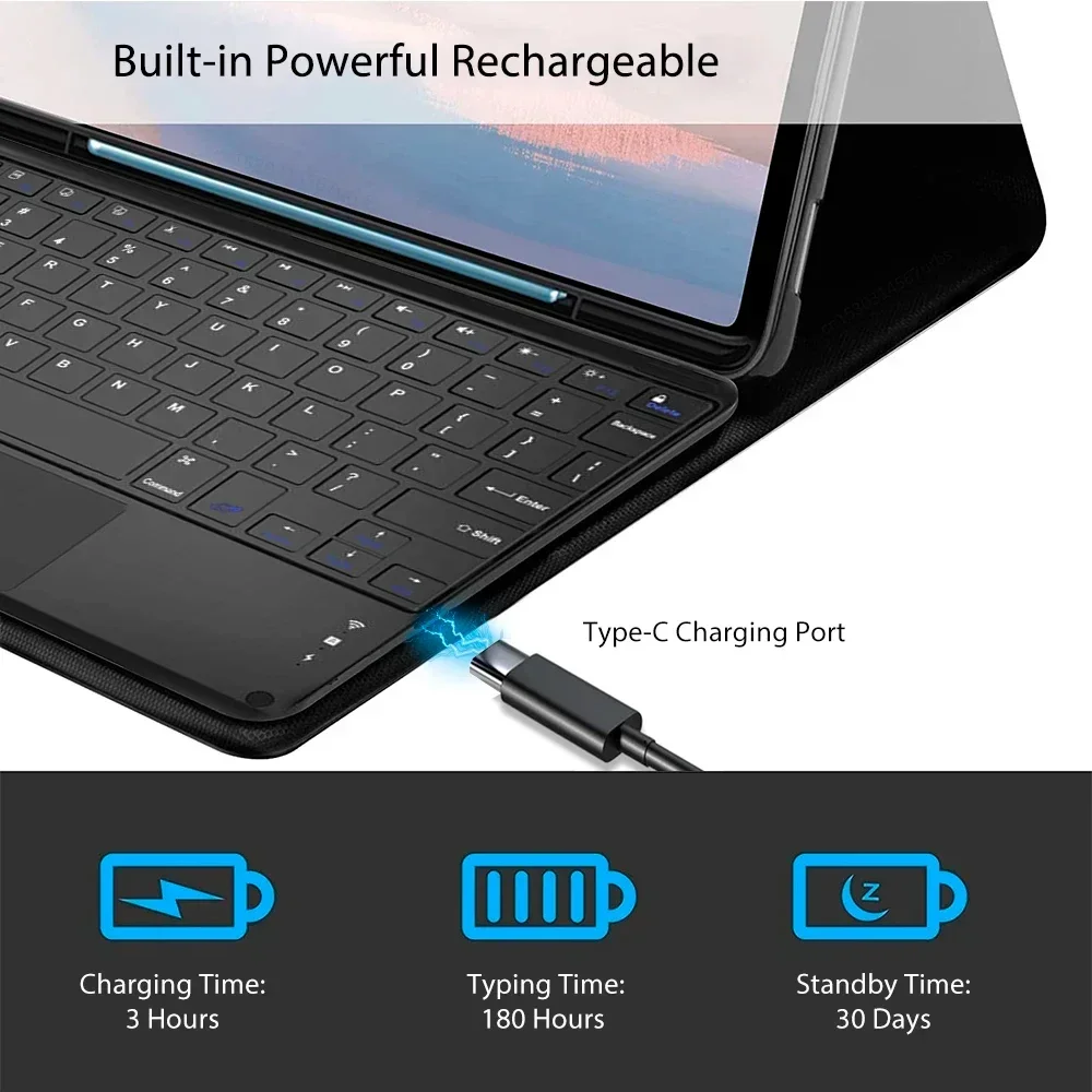 For Lenovo Tab M10 FHD Plus TB-X606F TB-X606X 2020 10.3 Inch Case for Lenovo Tab M10 Plus 10.3 Inch Bluetooth Keyboard Covers