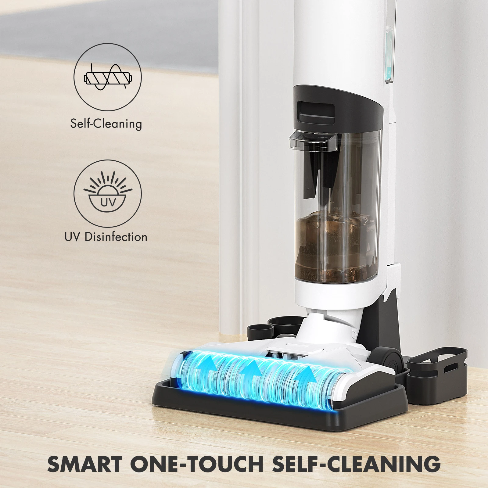 For PowerScrub S2 Upright Cordless Vacuum Cleaner with HEPA Filter 0.8L Capacity Portable Household Use 3