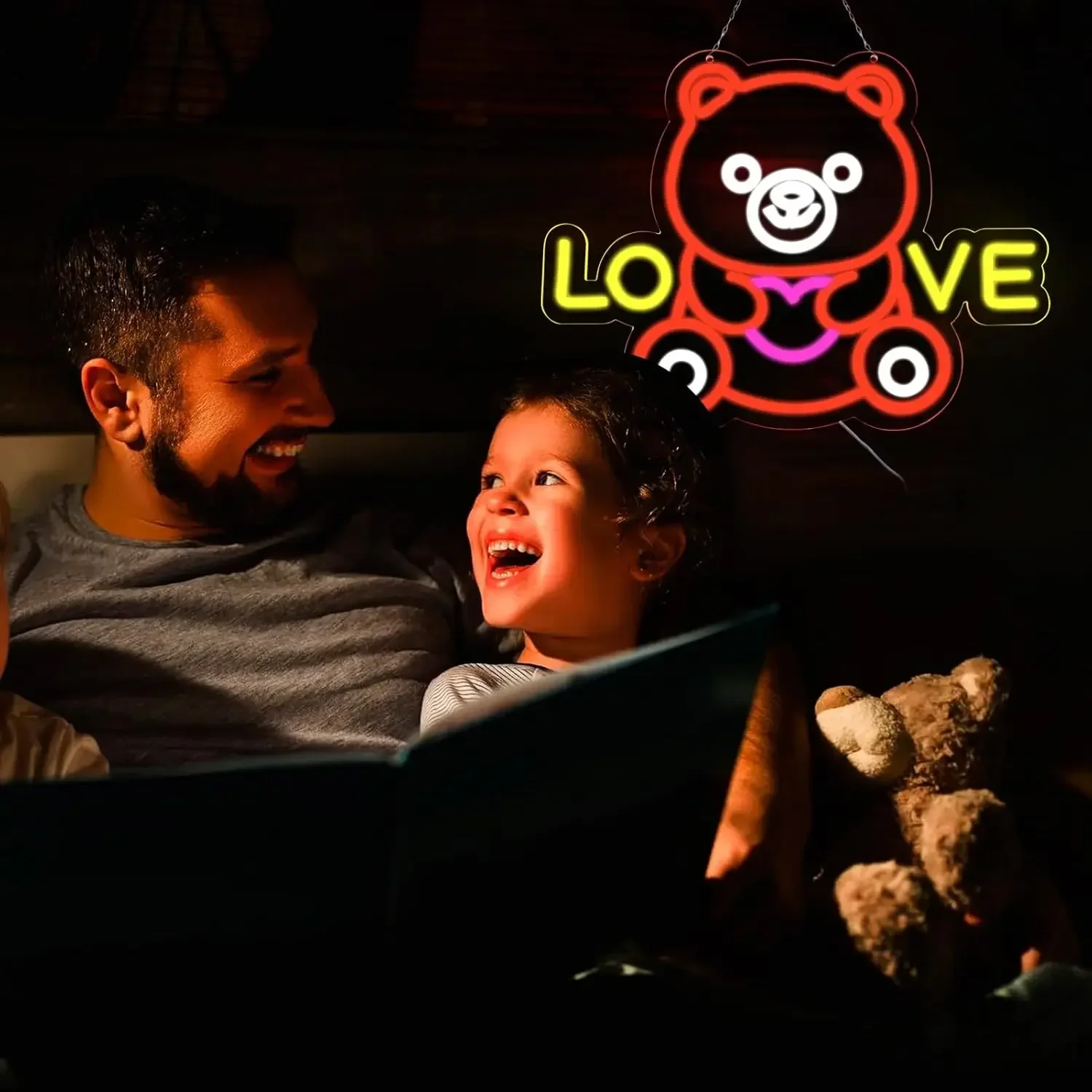 Teddy Bear Led Neon Light Sign USB Powered Aesthetics Neon Sign For Wall Decor Room Party Cute Wall Art Decor Birthday Gift