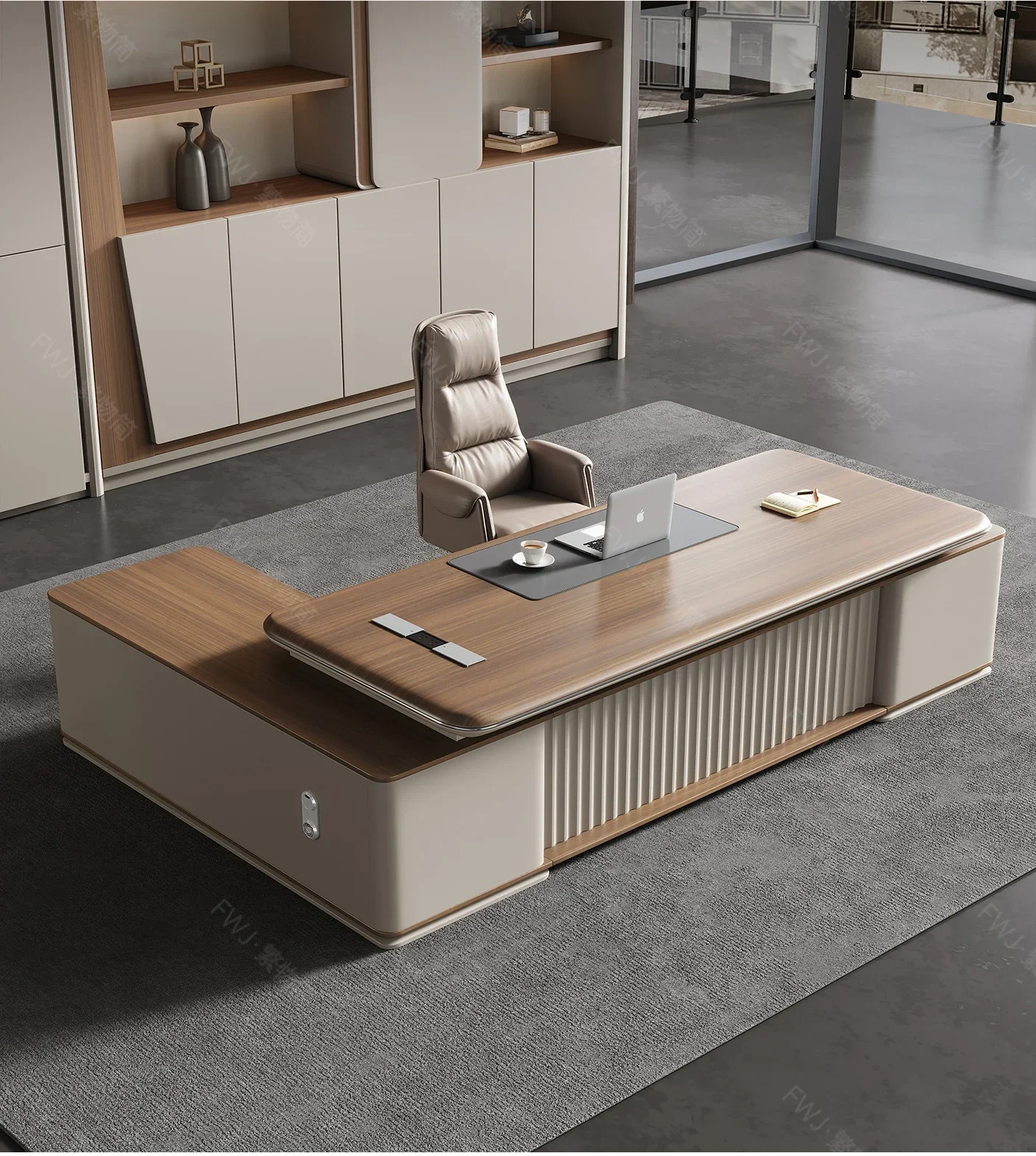 Large Lshaped Office Desk Study Organizers Reception Crafts Office Desk Design Computer Escritorio Oficina Commercial Furniture