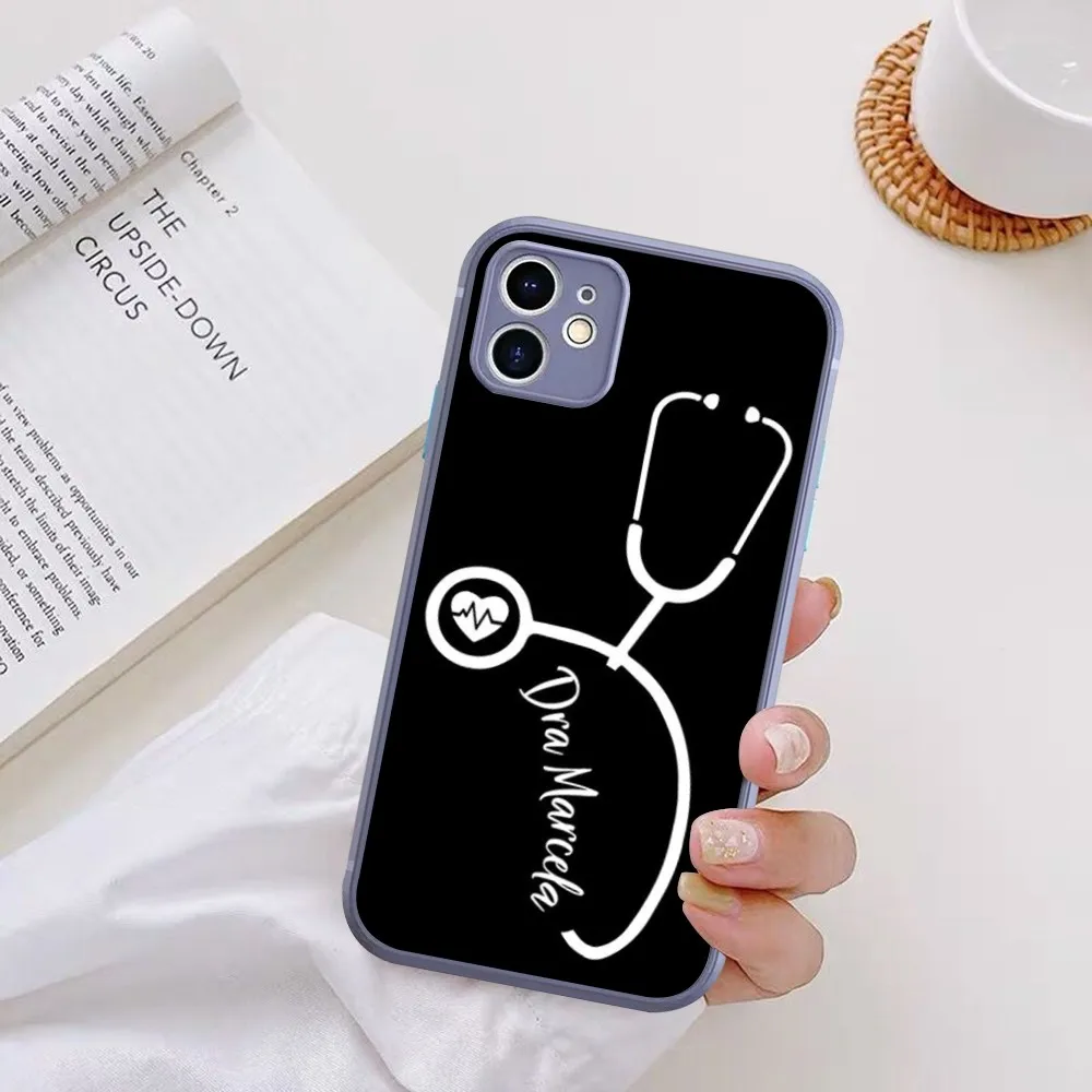 Medical Medicine stethoscope Phone Case For iPhone 14 X XR XS 7 8 Plus 11 12 13 pro MAX 13mini Matte Shockproof Case