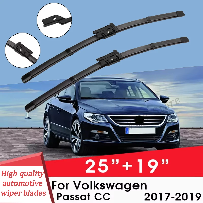 

Car Wiper Blade Blades For Volkswagen Passat CC 2017-2019 25"+19" Windshield Windscreen Clean Rubber Car Wipers Accessories