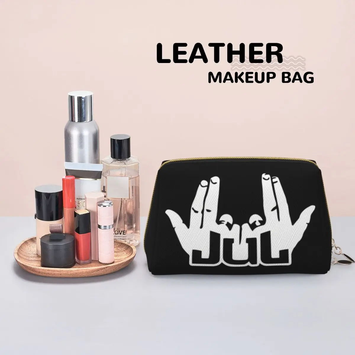 Jul Sign Women Cosmetic Bag Travel Makeup Organizer Pouch Toiletry Storage Dopp Kit Box