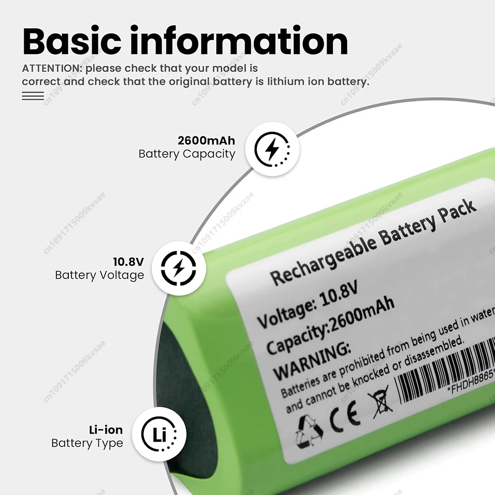 

Литий-ионный аккумулятор для робота-пылесоса Vactidy T6 T7 T8, высокая емкость 2600 мАч, 3200 мАч, 3500 мАч, 10.8В, перезаряжаемый блок