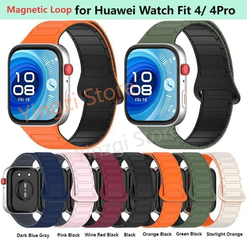 

Магнитная петля для Huawei Watch Fit 4 Pro Fit 4 3, силиконовый ремешок для Huawei Watch Fit4/3/4Pro, браслет, аксессуары для браслета