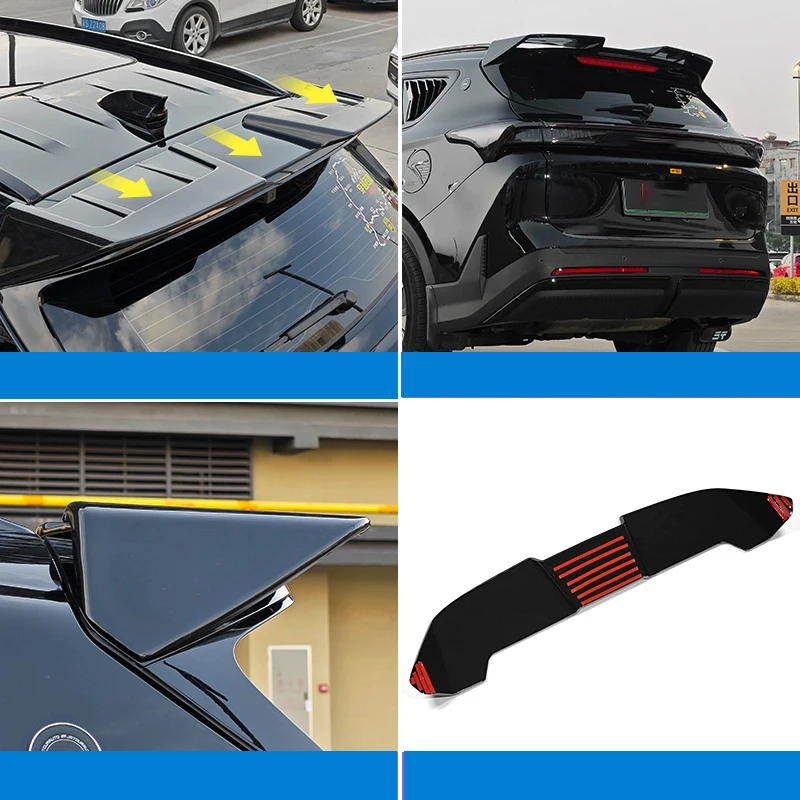 For Jetour X70 PLUS 2021 2022 2023 2024 2025 Car rear spoiler Black Warrior sport tail wing exterior modification parts view 3