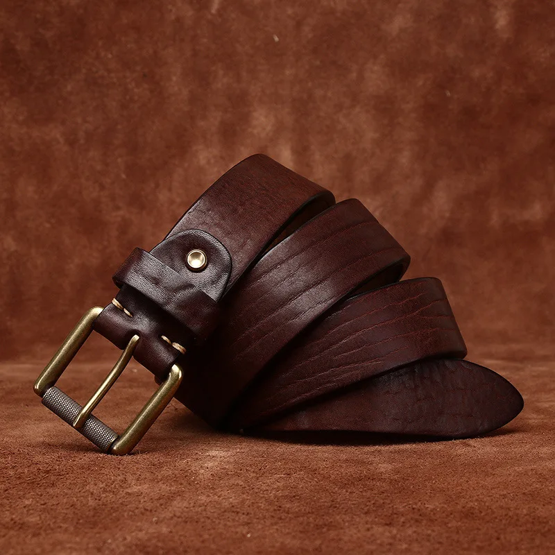 Vintage Thickened Buffalo Leather Men's Genuine Leather Textured First Layer Cowhide Rugged Personality Belt