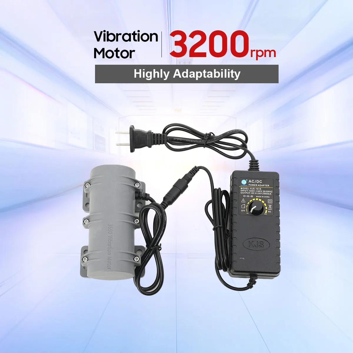 Мини-вибрационный двигатель Вибрационный двигатель с угольной щеткой, микромотор с источником питания, вибрационный двигатель для массажного стола, 3200 об/мин