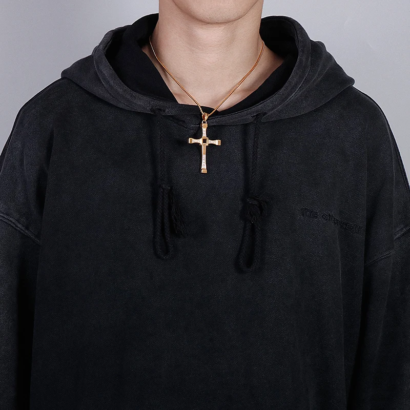 Kalen Fast and Furious Cross Pendant Necklace Stainless Steel Zircon High Quality Jewelry Men\'s Accessories Wholesale