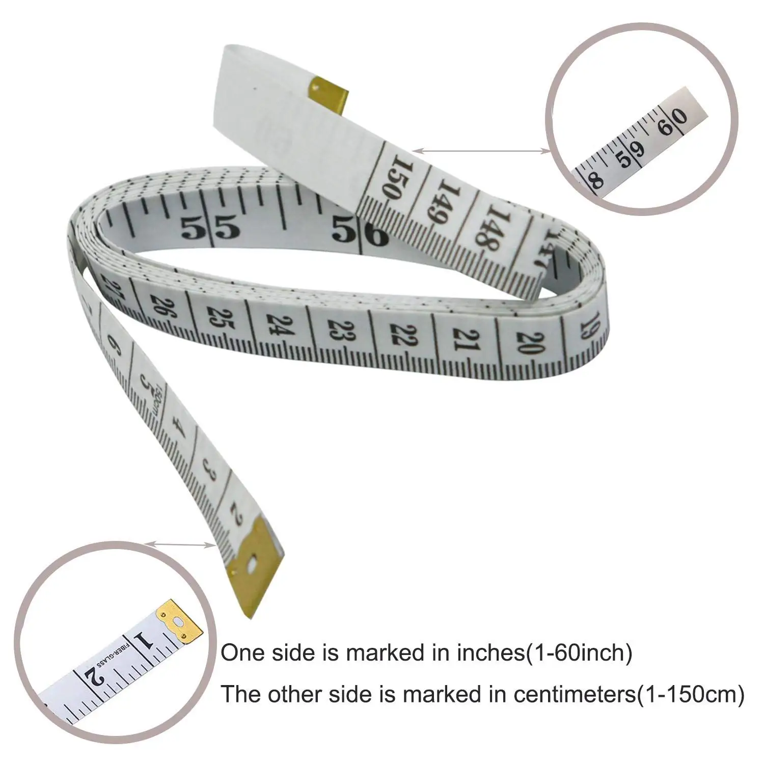 Waist tape measure, clothing tape measure, measuring tape, body measurements, height, tailor's tape measure