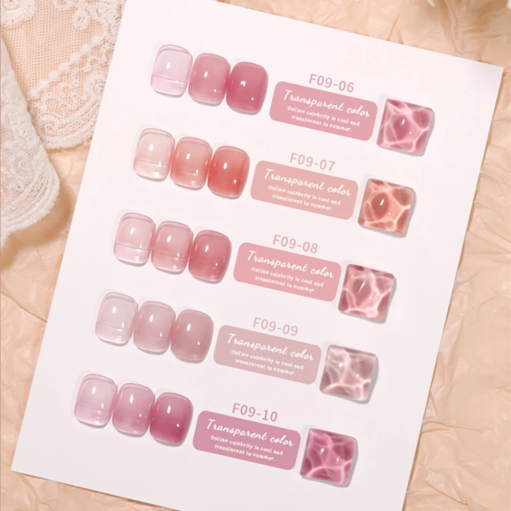 Vendeeni 15 Farben Nude Pink Hautfarbe Jelly Gel Nagellack UV LED Transparent Jade Maniküre Nagellack TPO/HEMA FREE