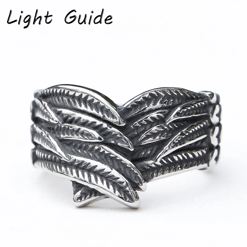 2023 New 316L Stainless Steel Wings Style Finger Ring For Man Women Good Polished Vintage Jewelry Party Gift free shipping