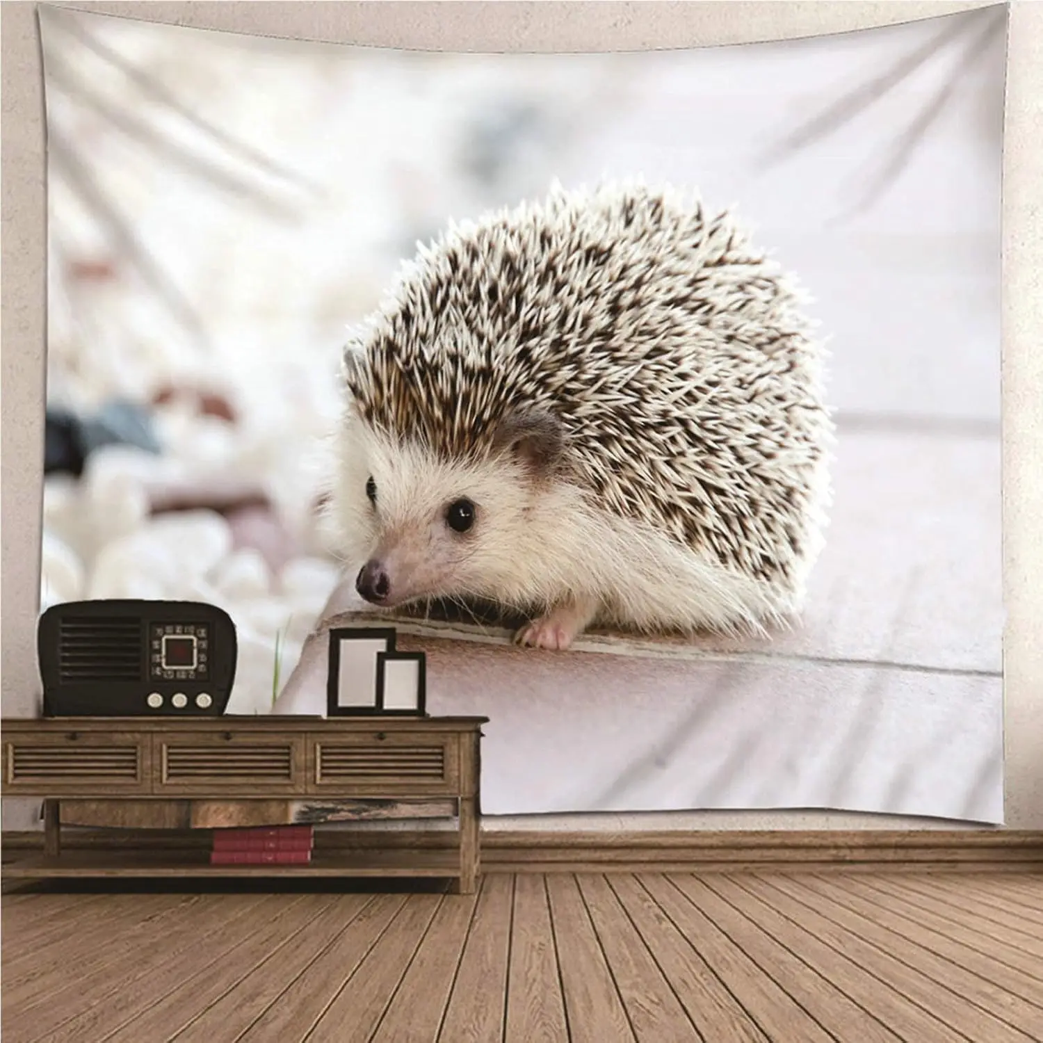 Hedgehog Tapestry Lovely Animal Wall Hanging Kawai Wildlife Tapestries Cloth Home Bedroom Living Room Dorm Decor Wall Blanket