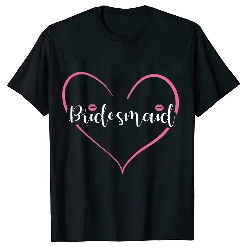 Camiseta del equipo Bride Squad para dama de honor, camisa con estampado de corazón de amor para despedida de soltera, boda y fiesta