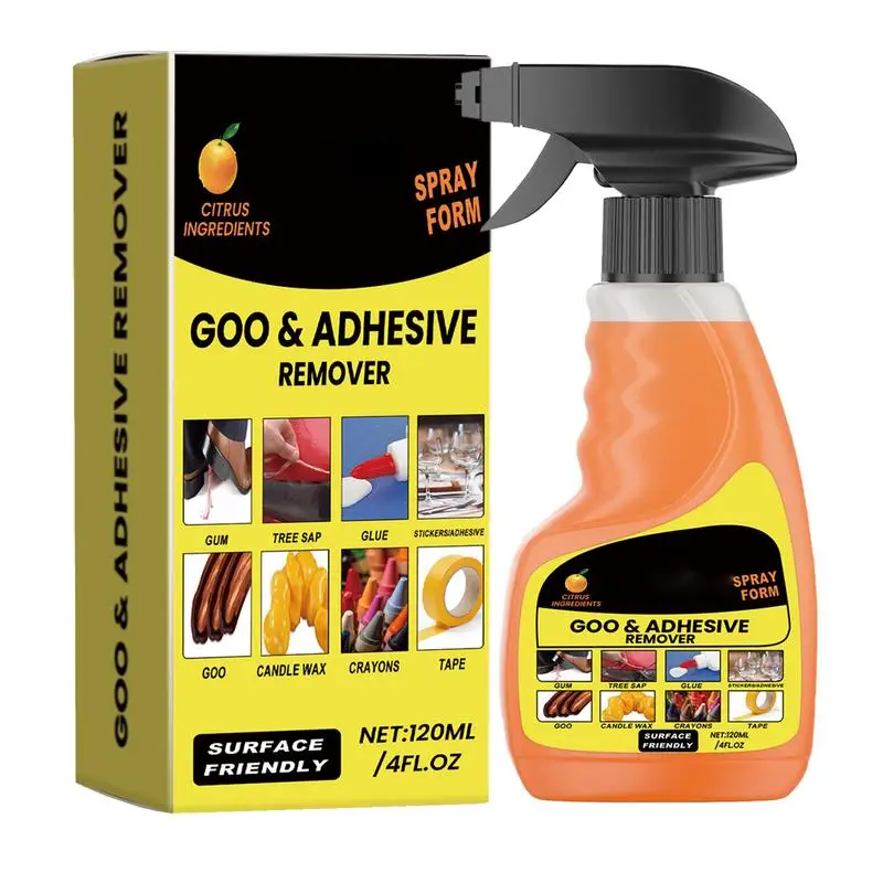 120ml Sticker Remover Spray Sticker Glue Remover Tape Removal Spray Multi-functional Decal Stripper for Glass Window Indoor